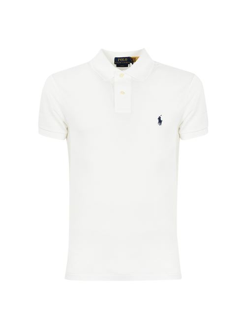 Polo bianca in cotone con logo Pony POLO RALPH LAUREN | 710548797001